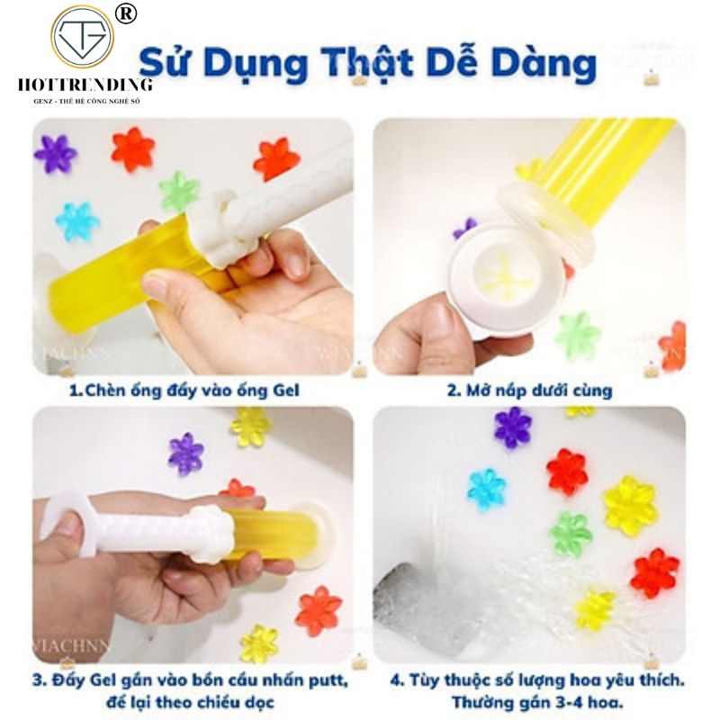 Gel khử mùi bồn cầu bông hoa, gel thơm khử trùng bồn cầu, làm sạch toilet với 7 mùi hương Lưu Hương Lâu Dài