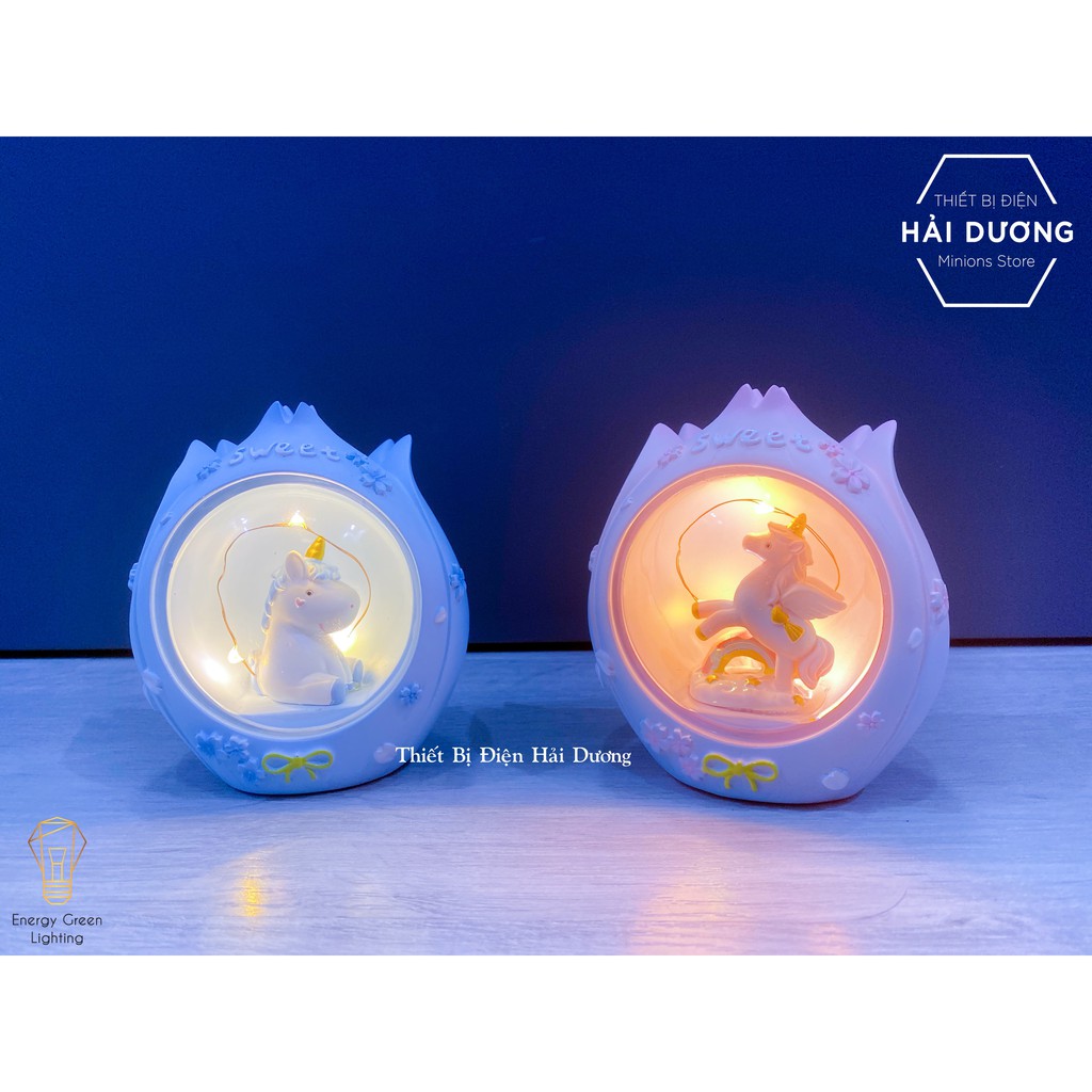 Đèn ngủ kỳ lân dễ thương W1044 - quà tặng ý nghĩa giá rẻ - trang trí căn phòng vintage - món quà cho bé ý nghĩa
