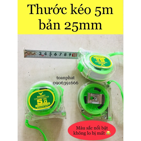 Thước kéo 5 mét| 5m bản 25mm