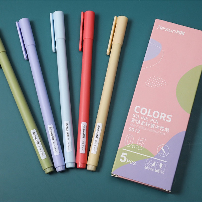 Set 5 bút bi ngòi 0.5mm nhiều màu sắc