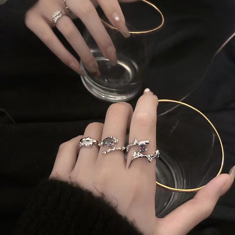 Bộ 3 Nhẫn Bạc Thời Trang Cho Nữ