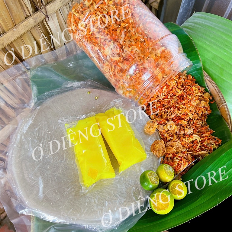 Combo bánh tráng phơi sương MUỐI RUỐC HÀNH PHI LỚN - Hủ ruốc 500gr
