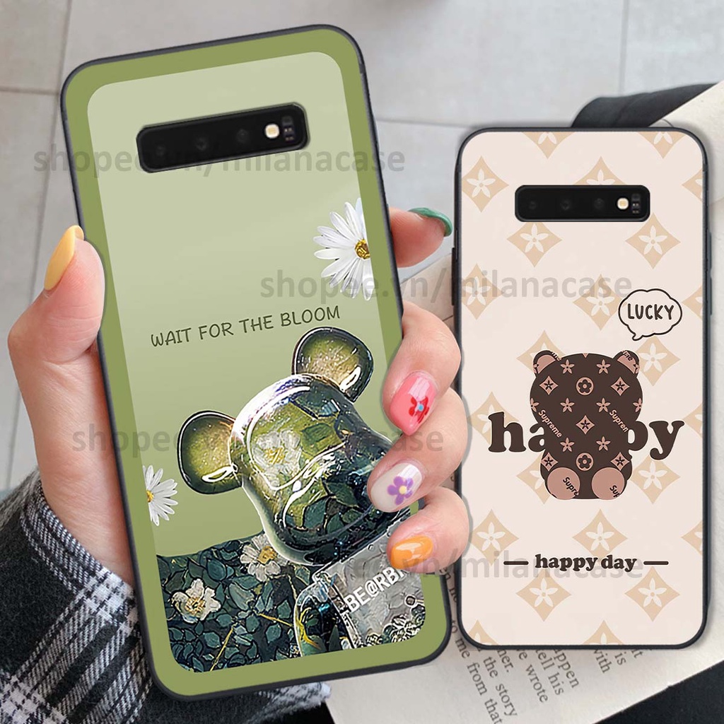 Ốp Samsung S10 / S10 5G / S10 Plus / S10+ gấu be@rBrick gấu Teddy Kaws siêu đẹp, phong cách, cá tính