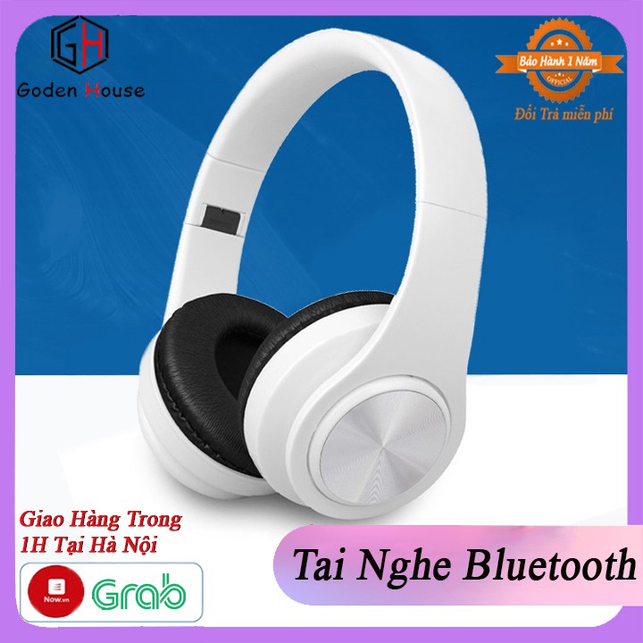 Tai nghe chơi game không dây Goden House cao cấp, tai nghe bluetooth chụp tai chống ồn tíc hợp FM - Bảo hành 6 tháng