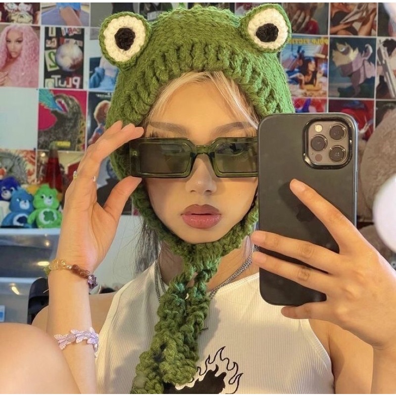 [HANDMADE] Crochet Frog Earmuffs - Mũ móc bịt tai ếch