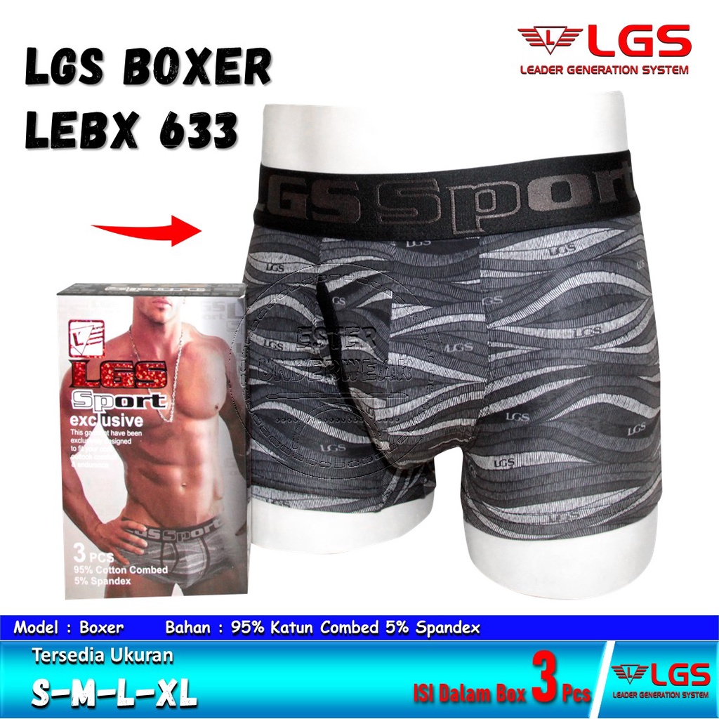 Quần Đùi Nam Boxer Ngắn Lấp Đầy Đủ 3 Cái Lgs 633 |Quần Đùi Nam Thể Thao Lgs