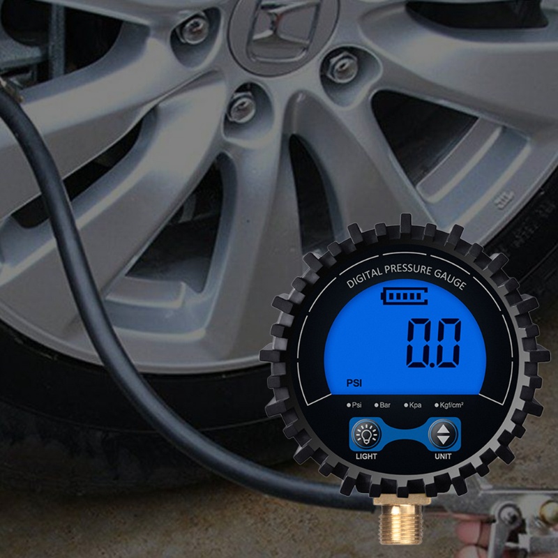 Đồng hồ đo áp suất không khí kỹ thuật số có đèn led 0-200psi độ chính xác cao 1%