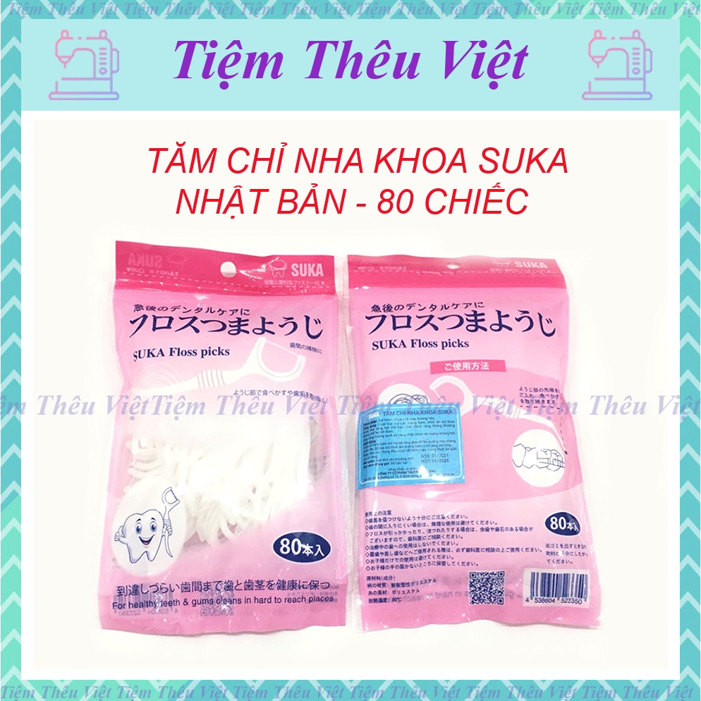 SUKA - Tăm chỉ nha khoa chất lượng Nhật Bản (Bịch 80 cây) Tiệm Thêu Việt