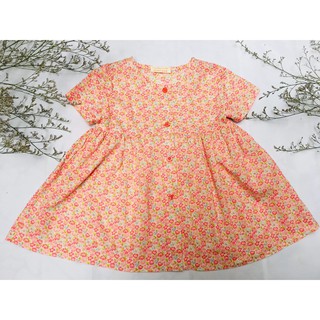 Váy babydoll hoa hồng nhí