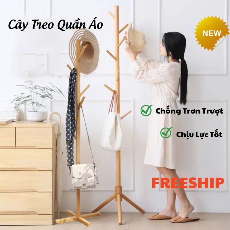 Cây Treo Quần Áo, Cây Treo Quần Áo Đứng Bằng Gỗ Kiểu Hàn Quốc Mila Store