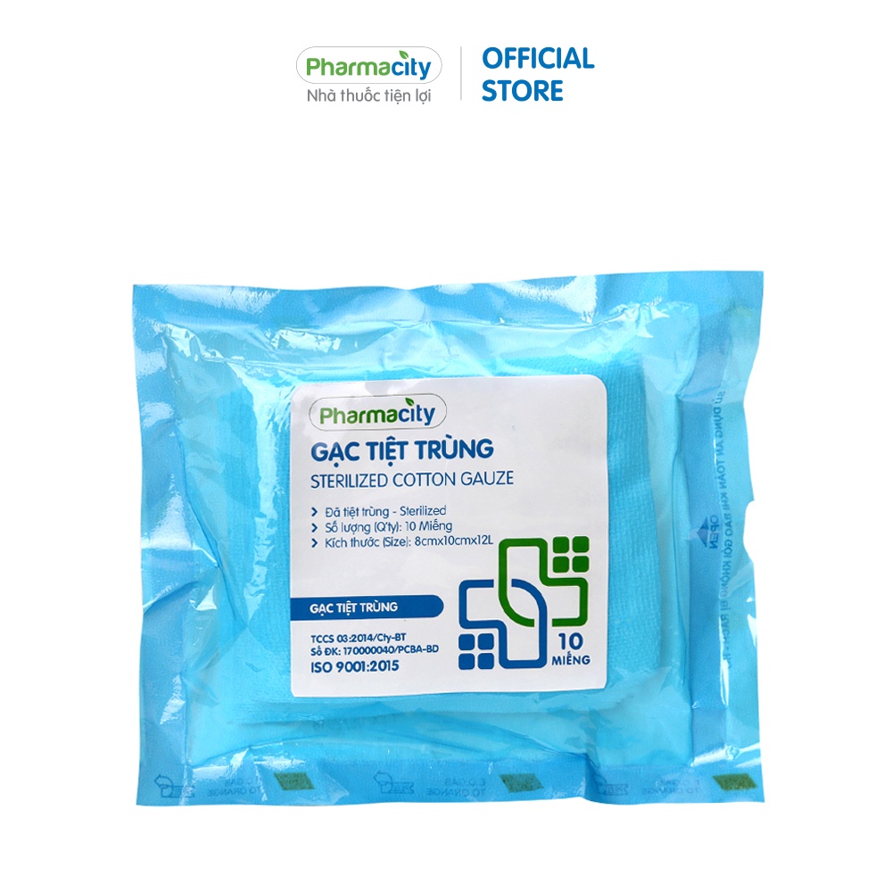 Gạc tiệt trùng Pharmacity (10 miếng/gói)