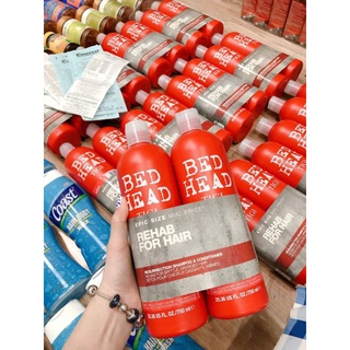Cặp Dầu gội - xả TIGI Bed Head màu đỏ chính hiệu siêu mượt tóc 750ml