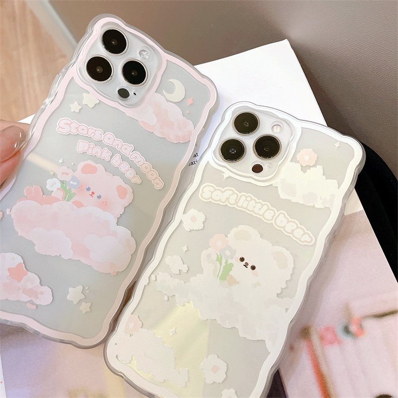 Ốp Lưng Phone Điện Thoại Hình Gấu Hồng Cho Tương Thích Với IPhone 11 12 13 Pro Max X Xr Xs Max