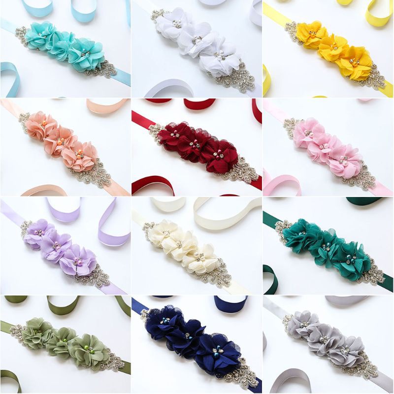 Thắt lưng ruy băng trang trí hoa kiểu dáng thanh lịch