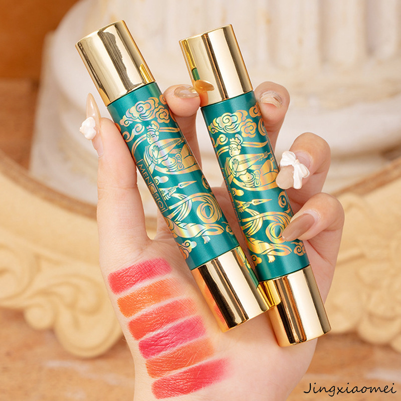 Mengsiqi six-color lipstick, a 6-color double tube, no makeup, no sticking cup, lipstick, Dunhuang murals | BigBuy360 - bigbuy360.vn