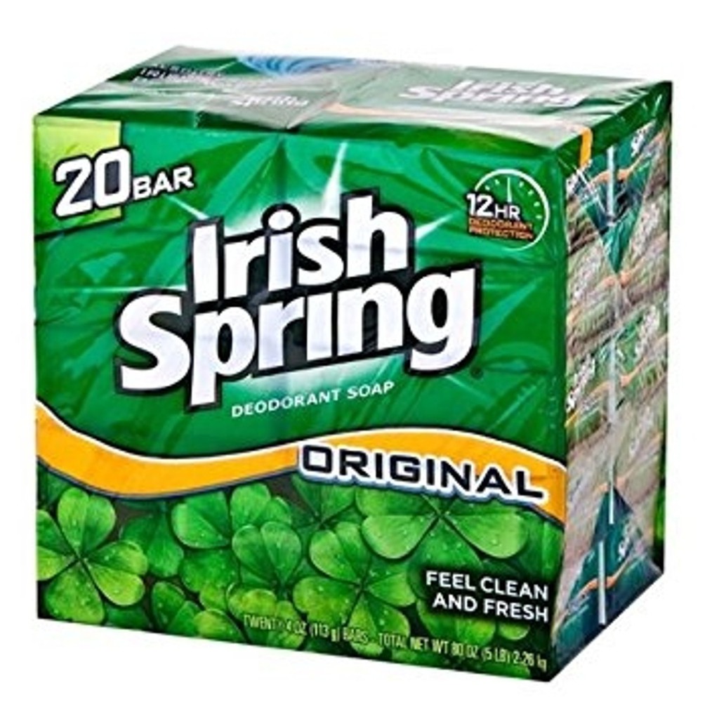 Xà bông cục diệt khuẩn Irish Spring Deodorant Soap Original 106g của Mỹ