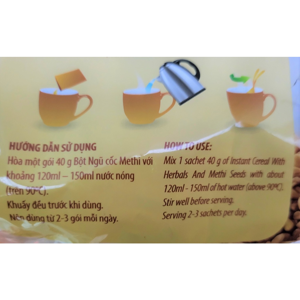 [Túi 600g – METHI] BỘT NGŨ CỐC ĂN KIÊNG (dành cho người bị tiểu đường) [VN] VIỆT ĐÀI Methi Cereal Powder (halal)