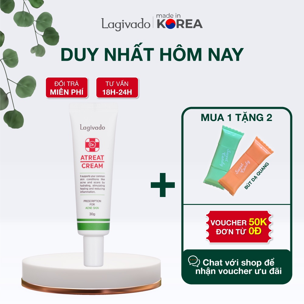 Kem giảm mụn, ngăn ngừa thâm sẹo và mụn tái phát Hàn Quốc Lagivado Dr. Atreat Cream 30 ml