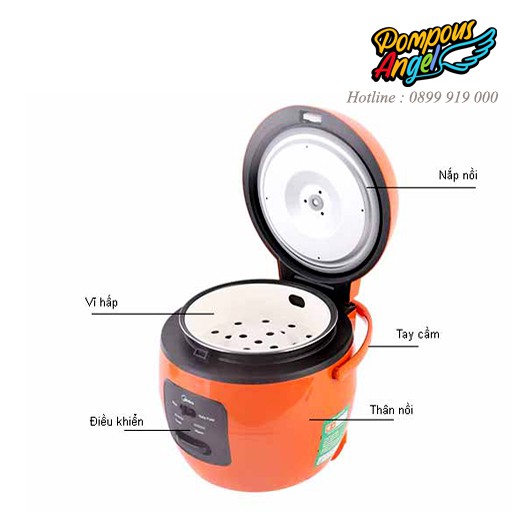 [Chính hãng] Nồi cơm điện từ , Nồi cơm điện đa năng, nồi cơm mini thông minh MIDEA MR-CM07NB 0.7L dành cho 1-2 người