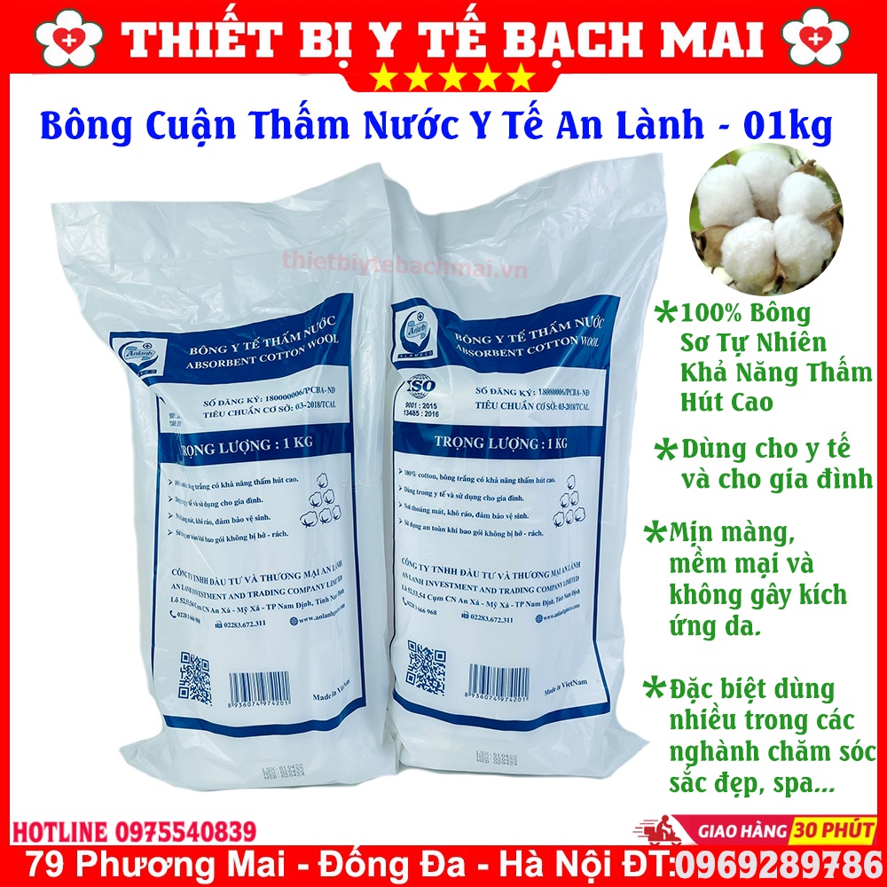 Bông Cuận Thấm Nước Y Tế An Lành - Bông Cân 01Kg