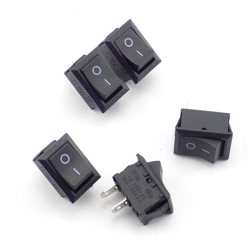 Set 5 Công Tắc Bật / Tắt 2 Chấu 6A / 250VAC 10A 125VAC 15 * 21mm Cho Bảng Điều Khiển Xe Hơi