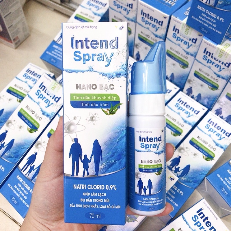 Xịt rửa mũi Intend Spray có Nano Bạc, tinh dầu Khuynh diệp, tràm