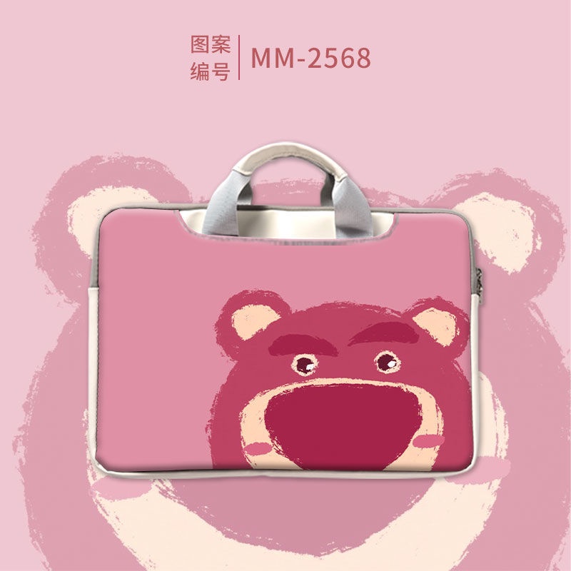 Túi Đựng Laptop Họa Tiết Gấu Dâu Tây Hoạt Hình Dễ Thương Cho Huawei Xiaomi Lenovo Dell