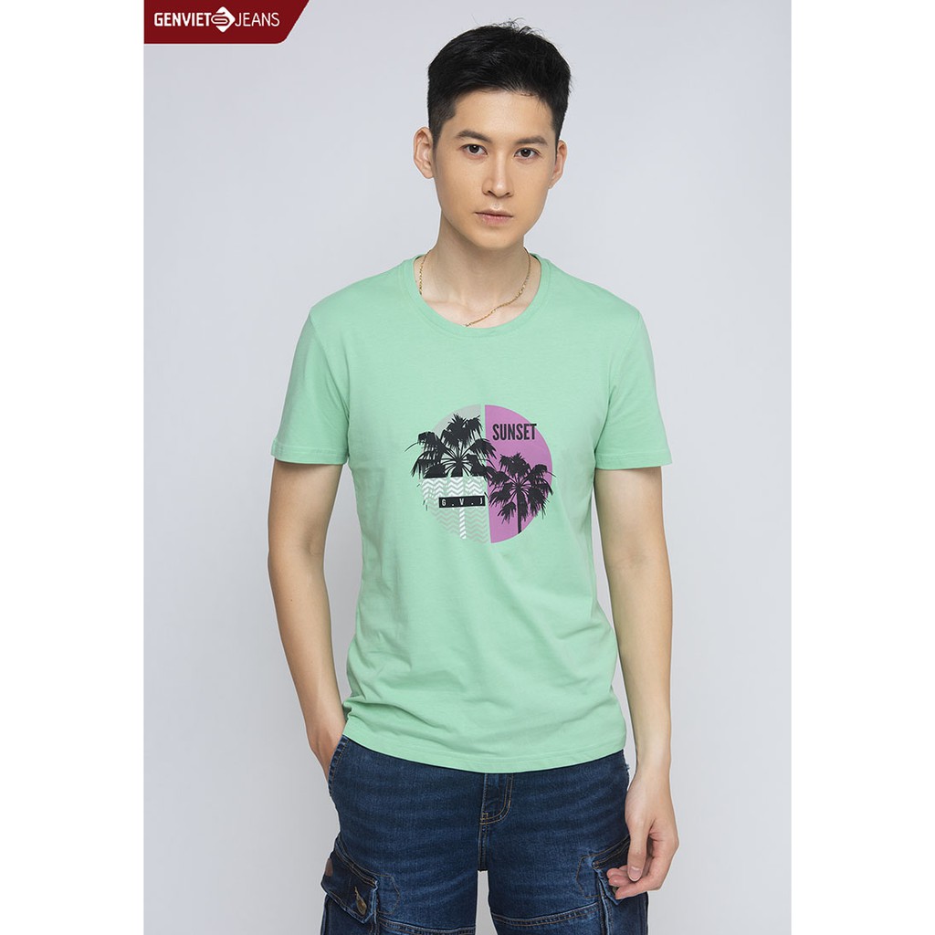 Áo Thun T-Shirt Nam Họa Tiết Summer Genviet T4321T1181