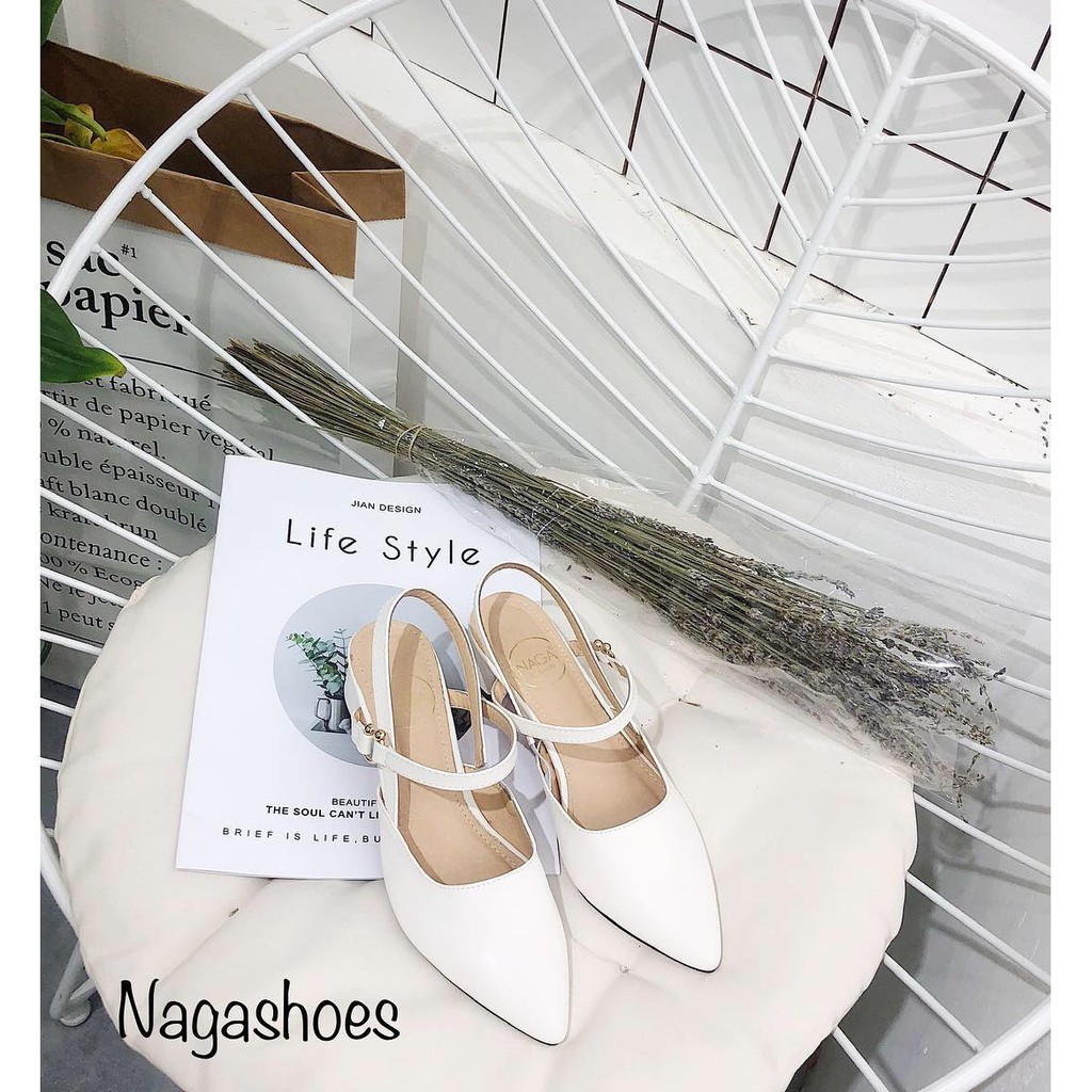 [Mã 254FASHIONSALE giảm 12% đơn 99K] [FORM BÉ- CHỌN LÊN 1 SIZE] Giày cao gót thấp mũi nhọn 3CM Nagashoes NAC26