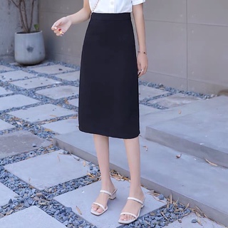 Chân váy chữ A công sở dáng nhỏ dài qua gối, Chân váy chữ A dài qua gối xẻ sau