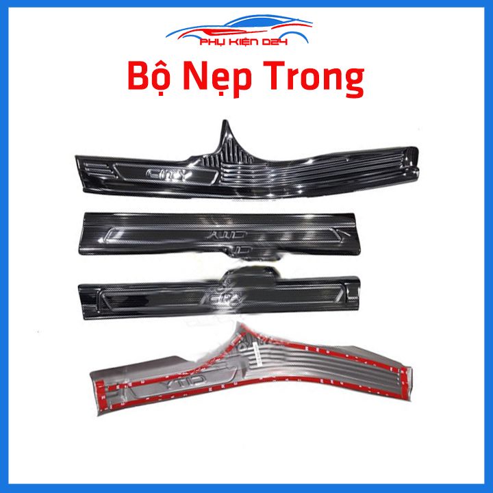 Bộ ốp bậc cửa trong ngoài nẹp bước chân City 2015-2016-2017-2018-2019-2020 vân Titan chống trầy trang trí xe