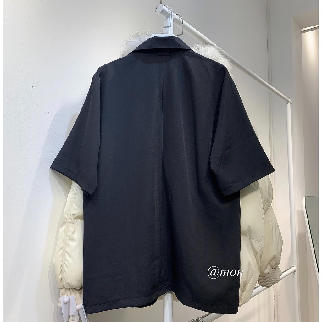 2101486 Áo blazer ngắn tay cho nữ ulzzang phong cách hàn quốc freesize chất voan cát mềm mát | BigBuy360 - bigbuy360.vn