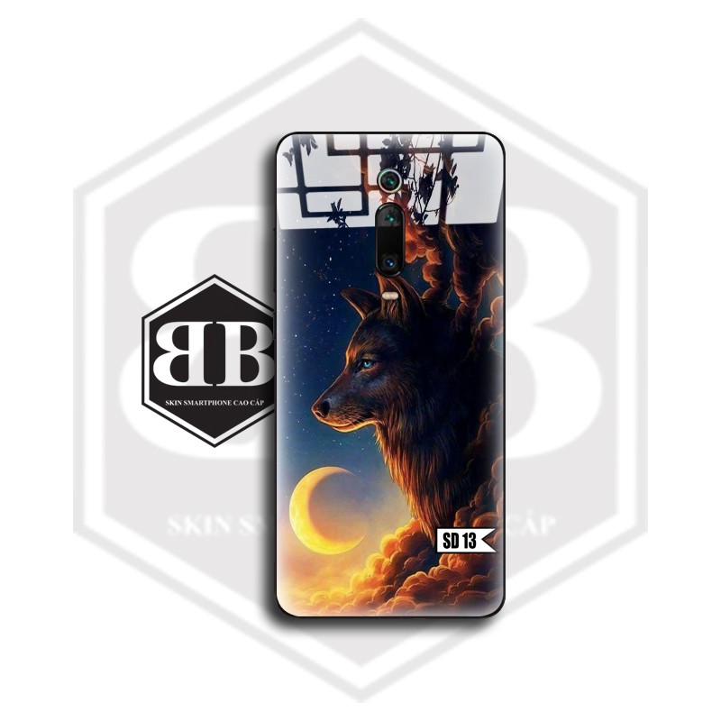 Ốp lưng kính cường lực Xiaomi Redmi Note 10 CC9 Pro / Redmi K20 Mi 9T / Mi CC9 Mi A3 Lite / Note 9 Pro Max sói đêm | BigBuy360 - bigbuy360.vn