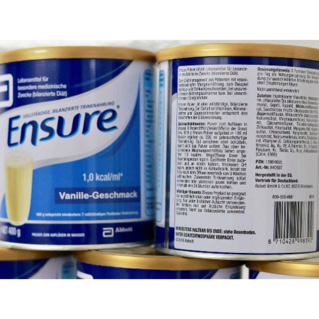 (Sỉ_ lẻ) [Date mới nhất] SỮA ENSURE ĐỨC 400G HƯƠNG VANI