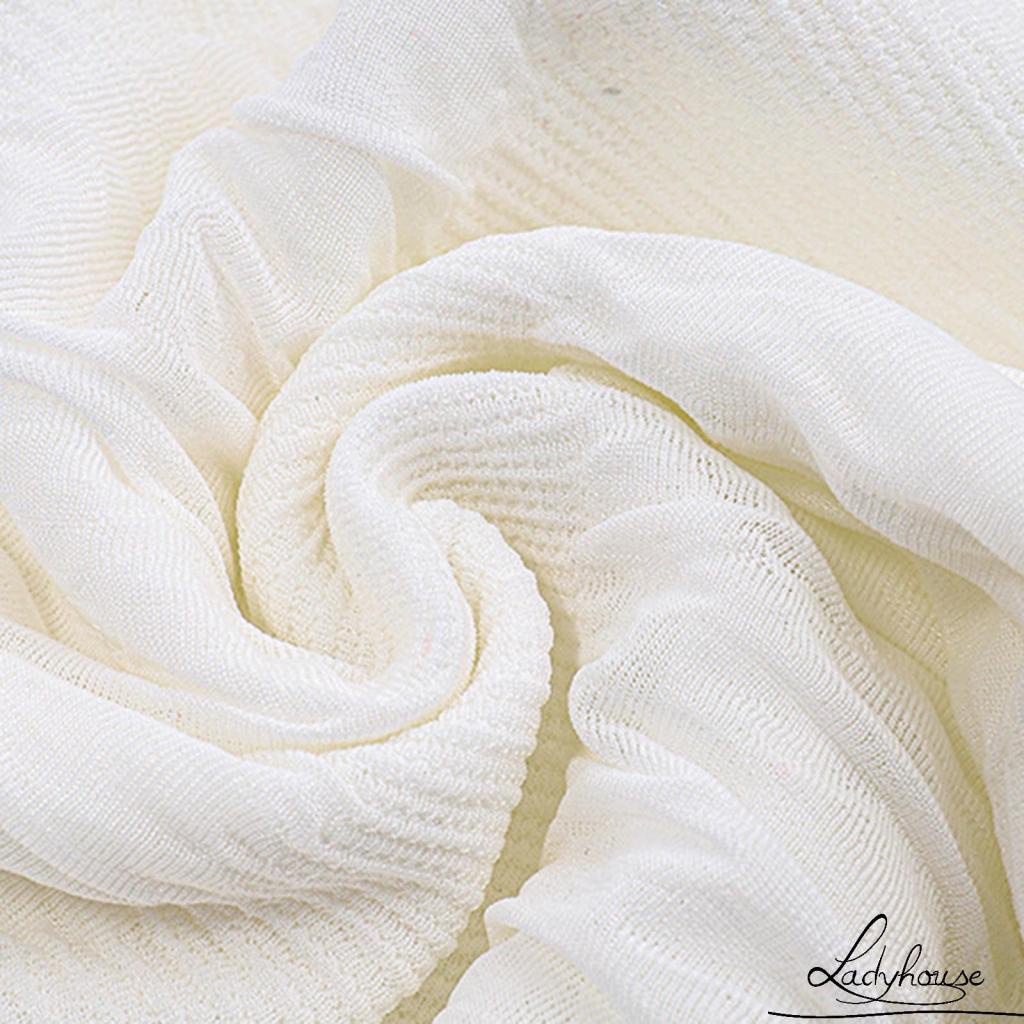 Ldd-đầm Tay Ngắn Dây Rút Màu Trắng Thời Trang Mùa Hè Dành Cho Nữ