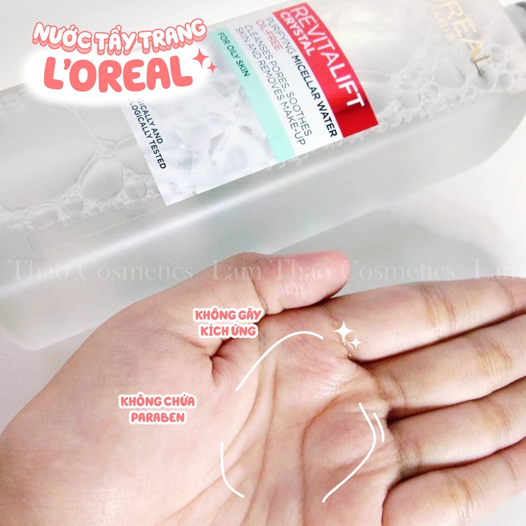 Nước Tẩy Trang Dành Cho Da Dầu Loreal Revitalift Crystal Purifying Micellar Water