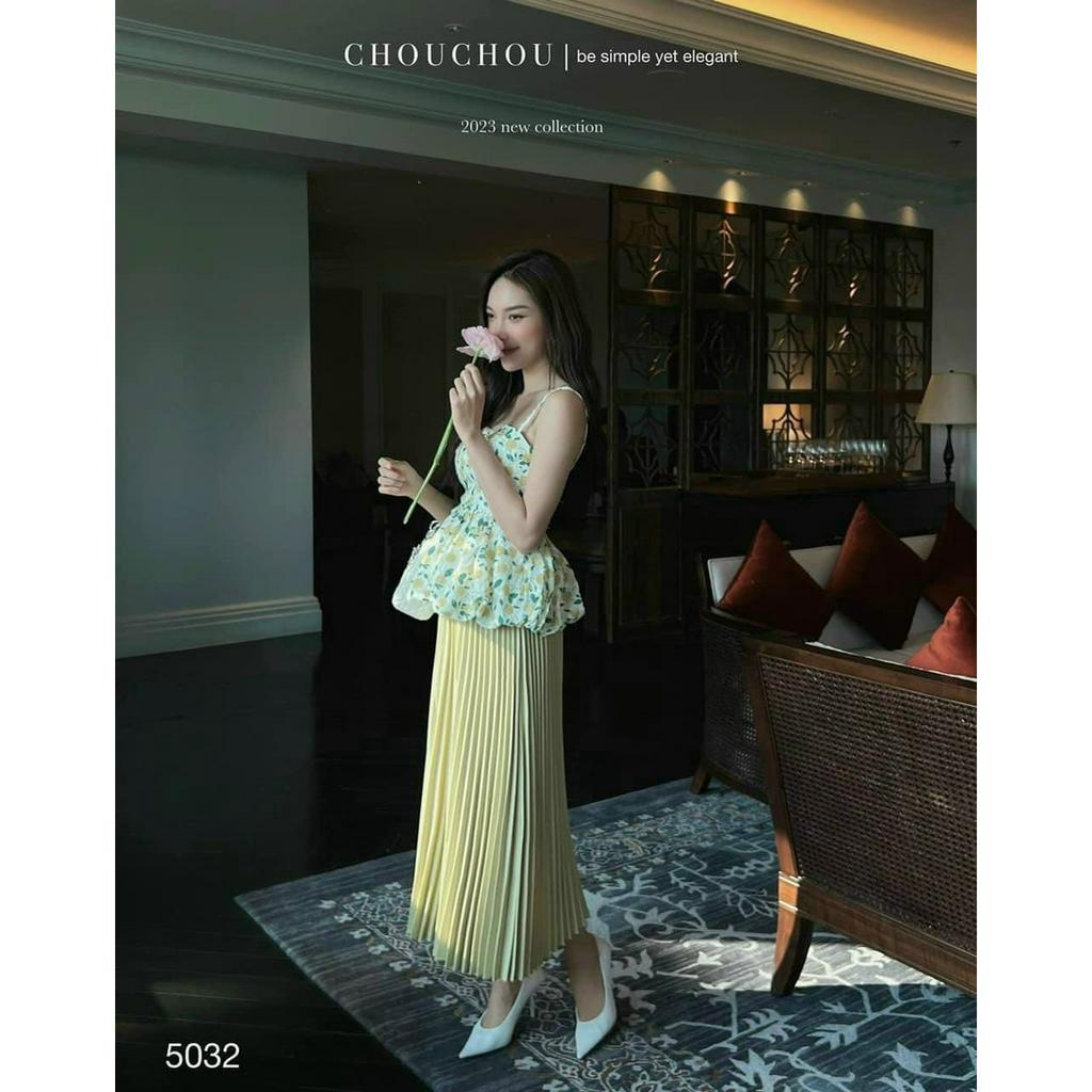 SÉT BỘ ÁO VOAN HAI DÂY CÓ MÚT NGỰC KÈM CHÂN VÁY DẬP LY ĐẸP XUẤT SẮC