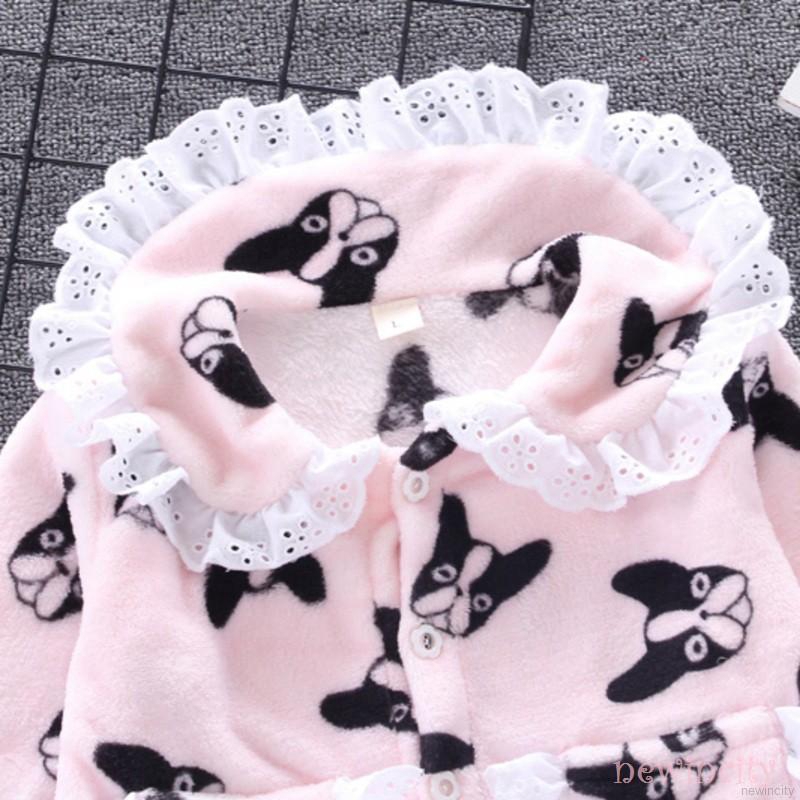 Bộ đồ ngủ tay dài phong cách Hàn Quốc dễ thương cho bé gái