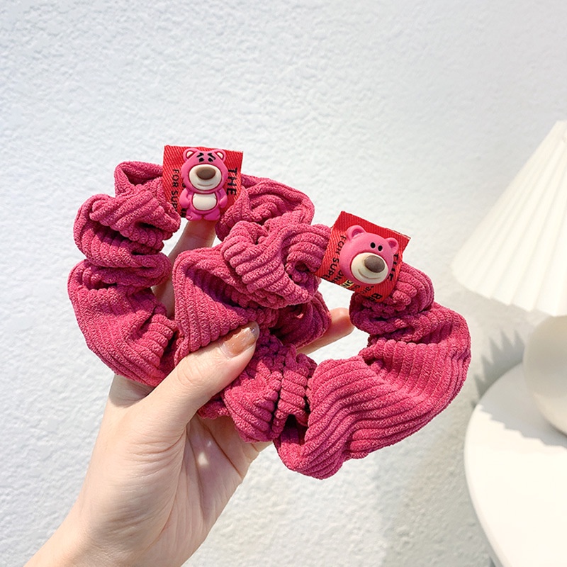 Dây Cột Tóc Vải Màu Tím In Họa Tiết Hoạt Hình Xinh Xắn