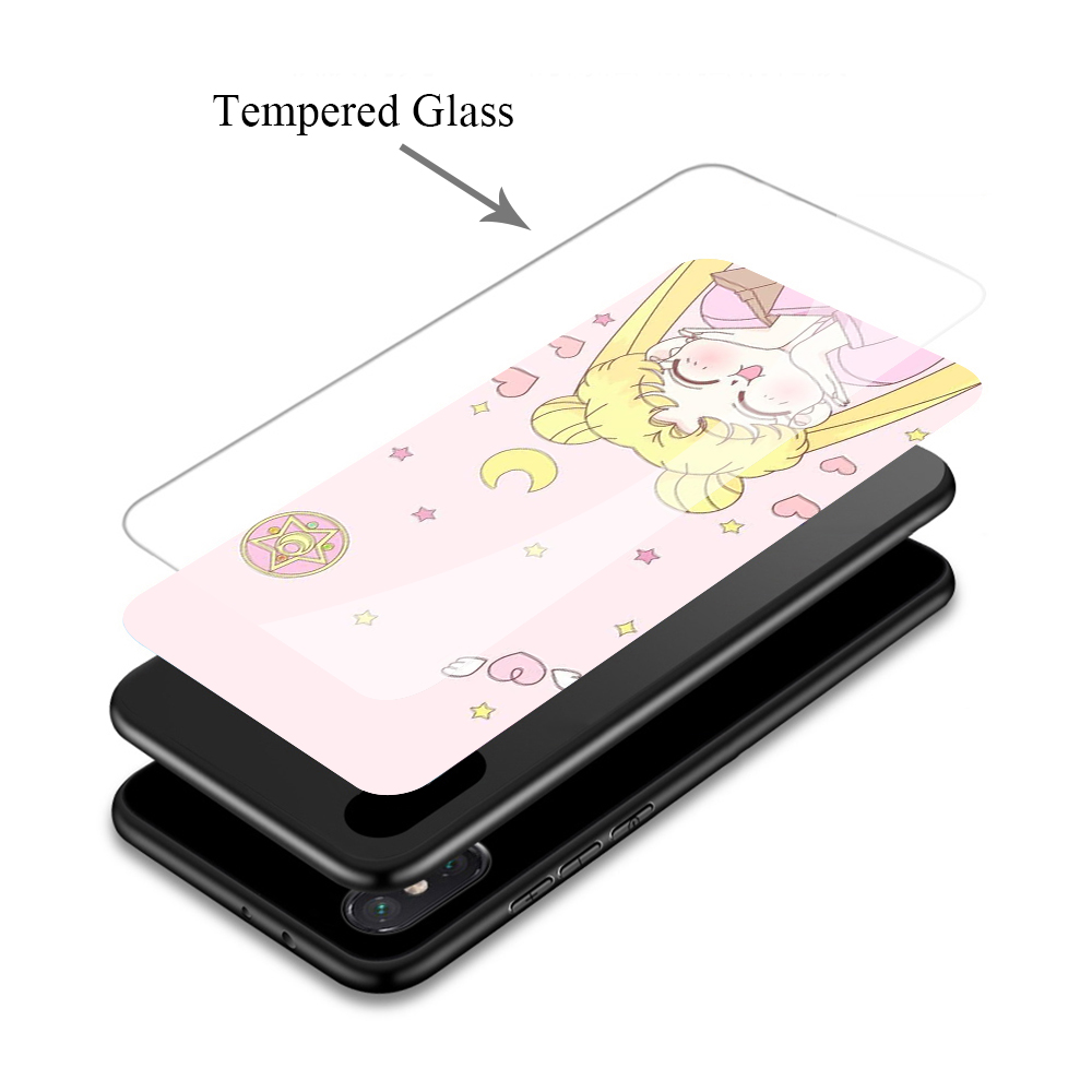 Q100 Sailor Moon Animation Cartoons iPhone SE 6 6s 7 8 Plus Xs 11 Pro Max X XR Tempered glass Soft Case | BigBuy360 - bigbuy360.vn