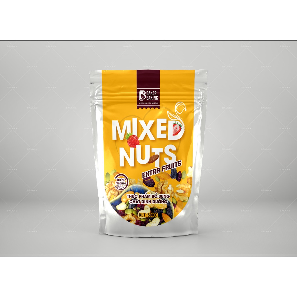 Hạt Dinh Dưỡng Mixed Nuts Baker Baking - Healthy, Eat Clean, Keto, Giảm Béo, Giảm Mỡ, Thay thế ăn Vặt, Ăn phụ, Lành mạnh