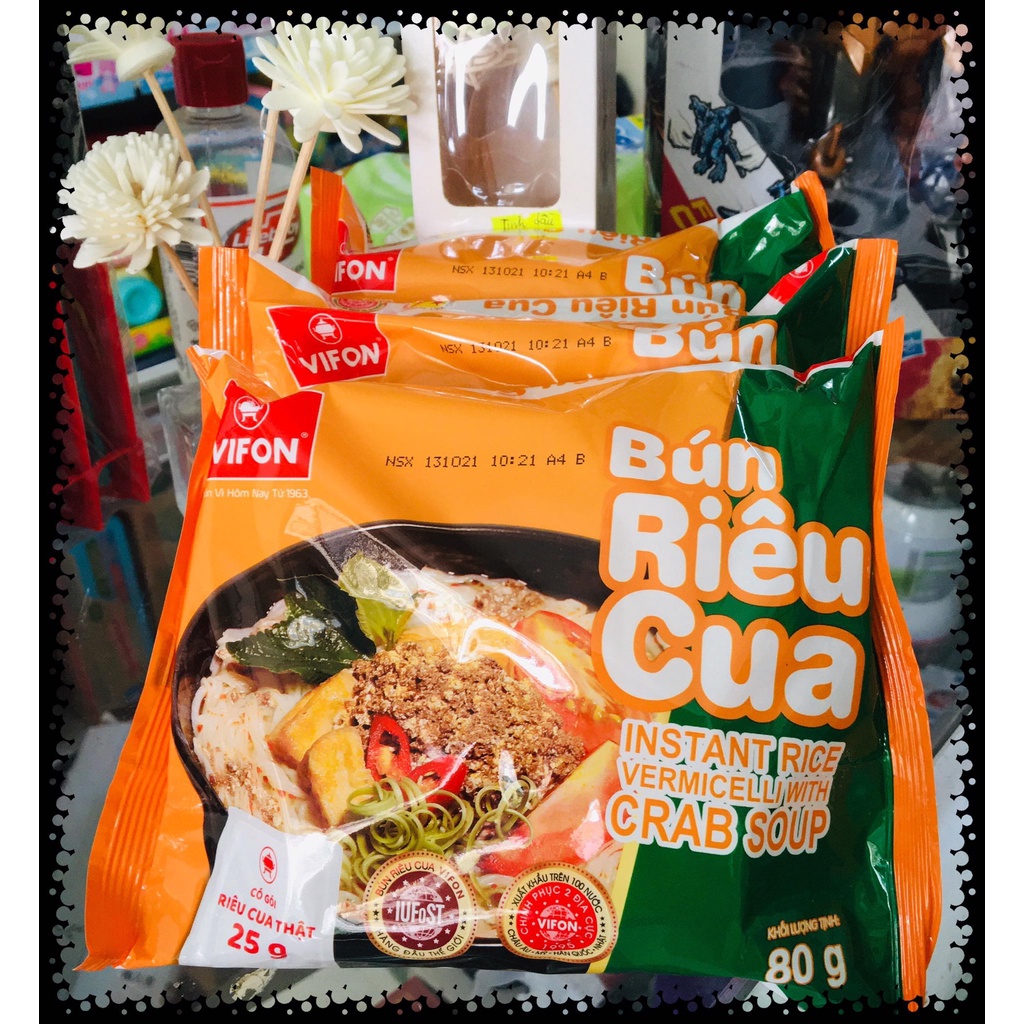 Combo 3 gói bún riêu cua Vifon 80g (có gói riêu cua thật)
