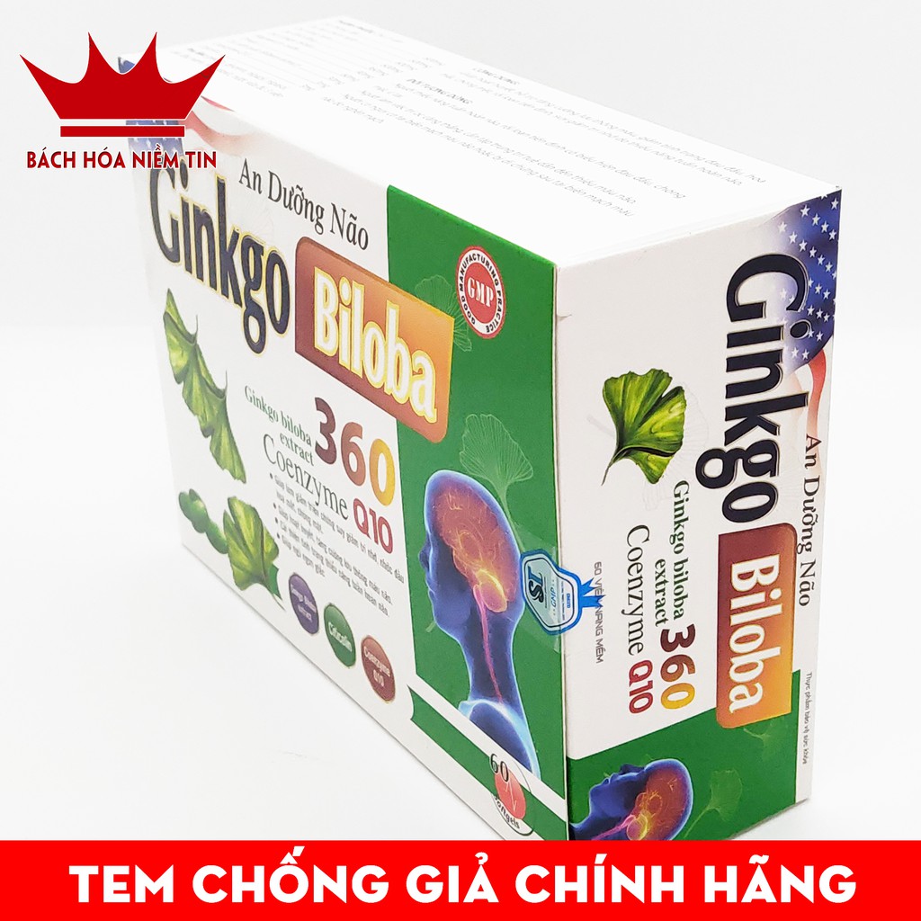 Viên uống An Dưỡng Não Ginkgo Biloba 60 - Thành phần thảo dược giúp Giảm đau đầu chóng mặt, rối loại tiền đình
