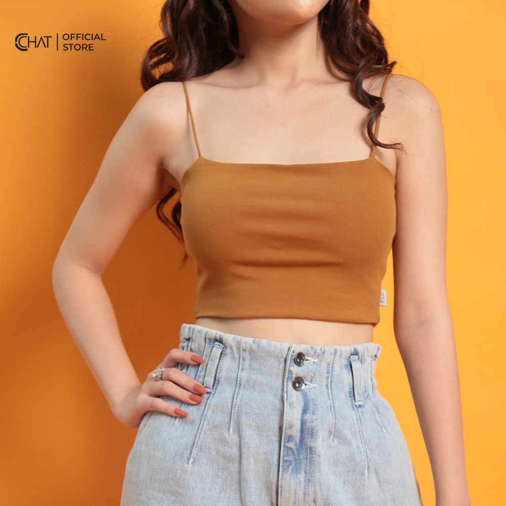 [Mã WABRWA8 giảm 15% đơn 99k] CCHAT Áo thun 2 dây ôm croptop | BigBuy360 - bigbuy360.vn