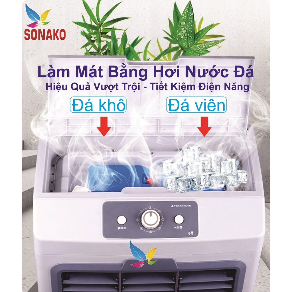 [Tặng 03 Đá Khô] Quạt Điều Hòa Hơi Nước Đá Juhua YR-5000 - Sonako