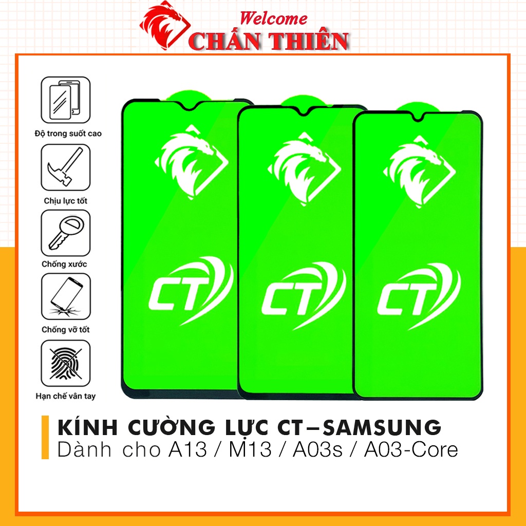 Kính cường lực samsung A13 A03s A03 Core M13 full màn trong suốt chống xước độ bền cao có tặng kèm khăn lau màn hình
