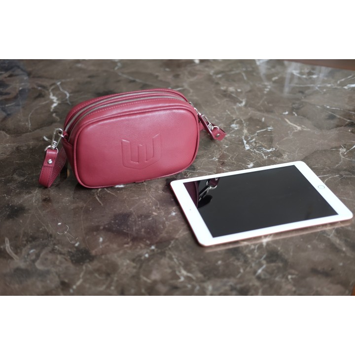 ELEGANT Crossbody Bag  - Túi đeo chéo da thật nguyên tấm lớp 1 -  IW08-93.MINK