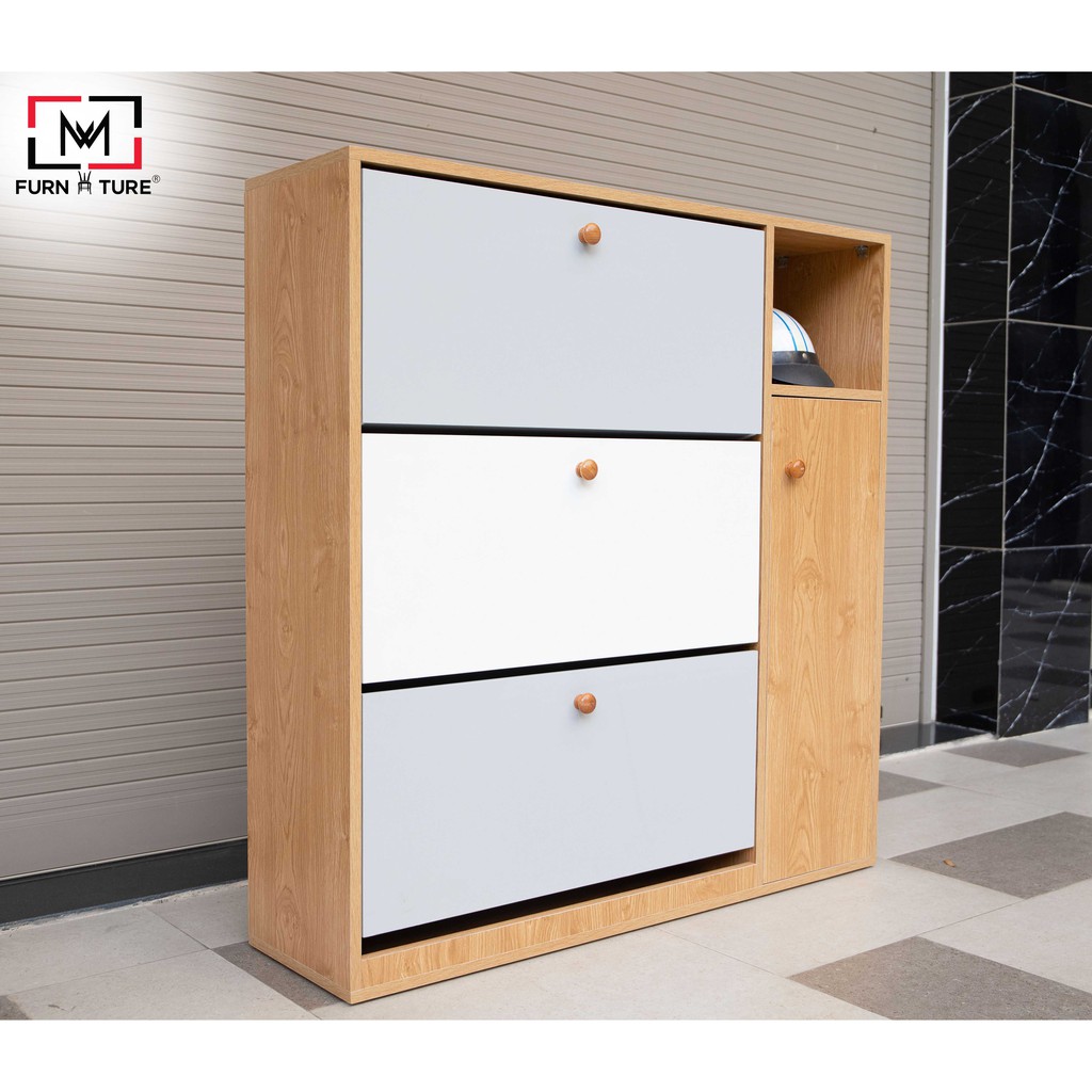 Tủ giày 3 tầng kèm ngăn nón bảo hiểm thông minh MW FURNITURE - Nội thất căn hộ