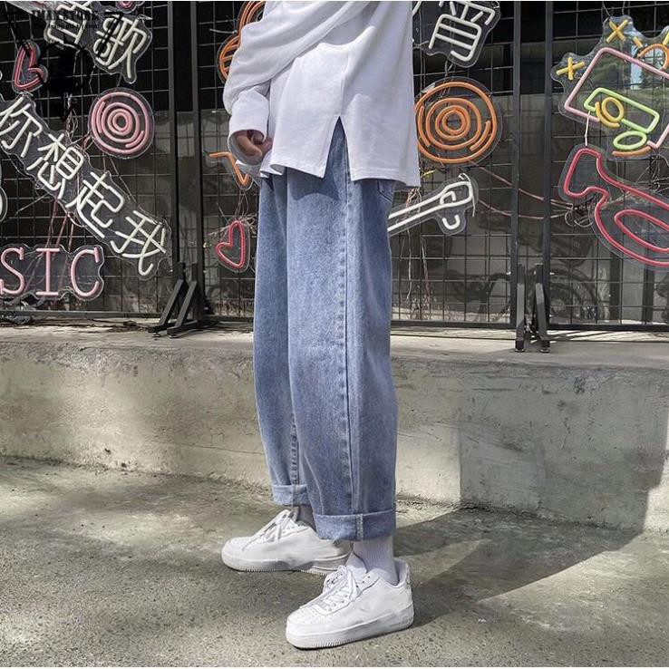 Quần Baggy jean nam ống suông rộng TR01