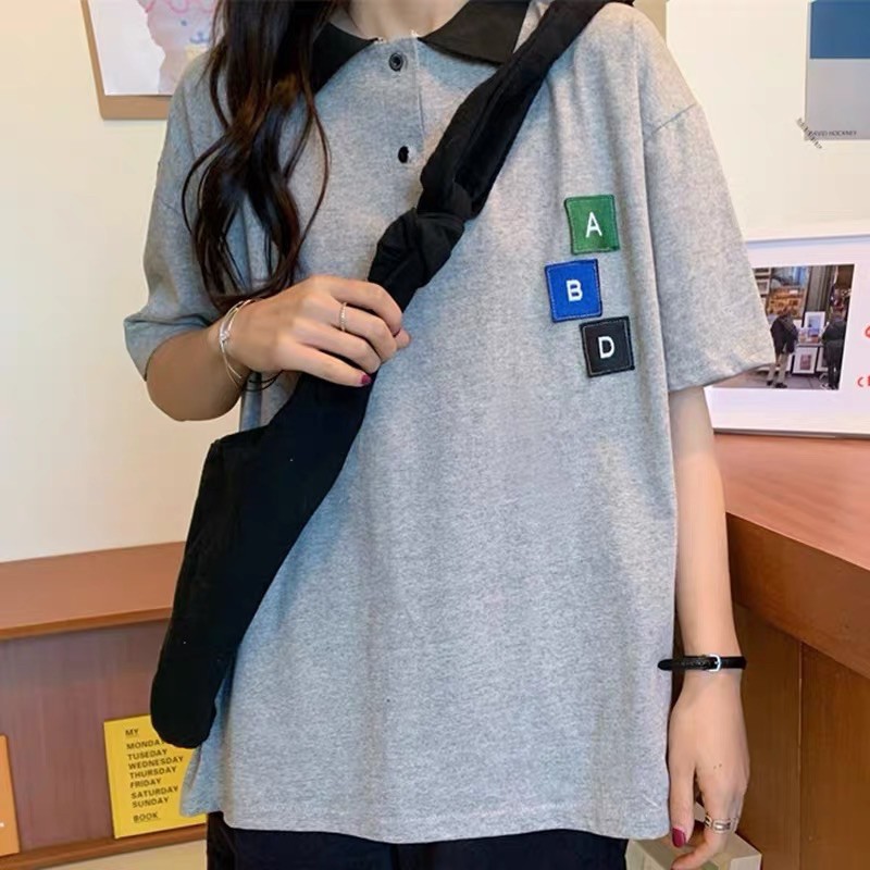 Áo polo phối chữ ABD ulzzang